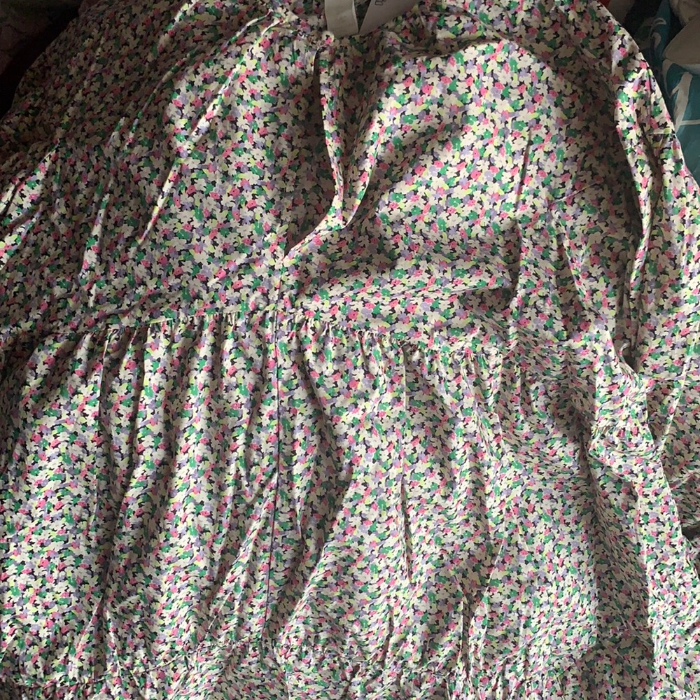 H&M Floral oversized A line Mini Full sleeve Dress - Picture 15 of 16